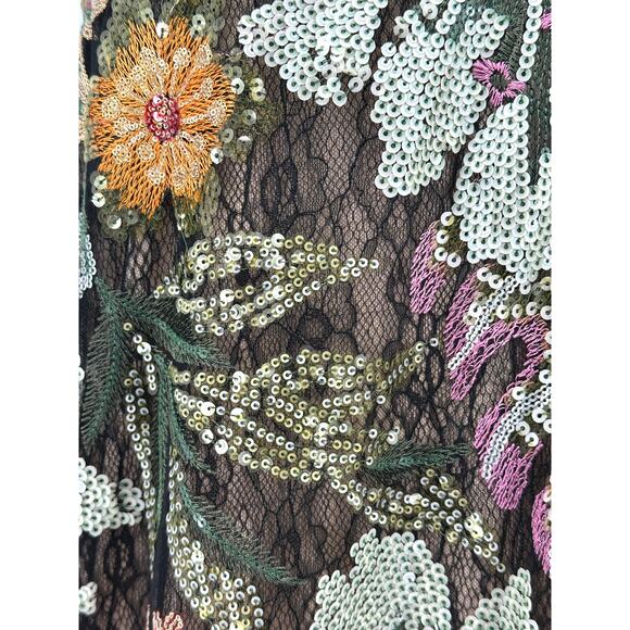 Mac Duggal [ 10 ]  Embellished Floral One Shoulder Gown Black 49574 NWT $698 - Picture 8 of 16